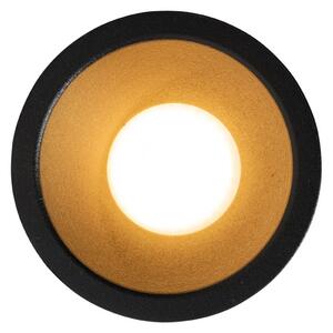 Komplet 6 modernih vgradnih reflektorjev črnih z zlatom GU10 35mm IP44 - Dept