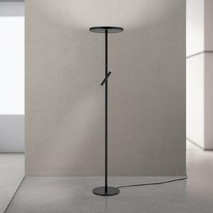 ORION LED stoječa svetilka Teide, črna, kovina, bralna svetilka, dimmer, zatemnjen, Črna, Dnevna soba / jedilnica, Aluminij, Sodobni