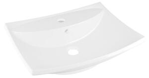 Camargue Umivalno korito Sharki (Š x Do: 50 x 39 cm, Brez posebne glazure, Odprtina za armaturo: Sredina, S prelivom, Bele barve)