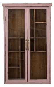 Prašno rožnata vitrina iz masivne jelke 50x80x14 cm Hazem – Bloomingville