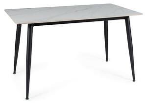 Jedilna miza RION 130x70 cm s keramično ploščo, beli marmor