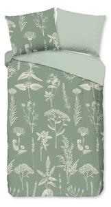 Žajbljevo zelena enojna/podaljšana flanelna posteljnina 140x220 cm Herbs – Good Morning