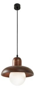 Rjava viseča svetilka z lesenim senčilom ø 25 cm Elsa – Opviq lights