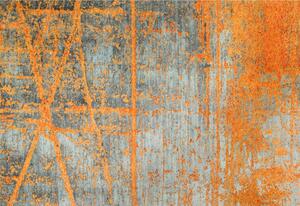 RAVNO TKANA PREPROGA Rustic 140/200 cm potiskano siva, oranžna