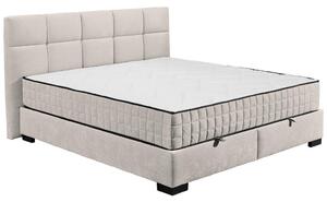POSTELJA Z VZMETNICO 160 cm x 200 cm , tekstil, leseni material bež
