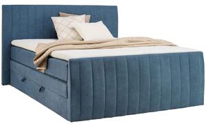 POSTELJA BOXSPRING 160 cm x 200 cm , tekstil modra