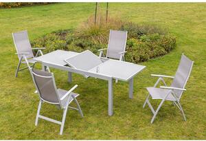 Gardenson Raztegljiva Vrtna Miza Ambia, Steklo, Aluminij, 120-180x90