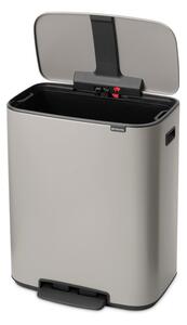 Svetlo siv jeklen koš za smeti s pedalom 60 l Bo – Brabantia