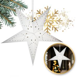 Božična papirnata zvezda petkraka STARLET 35 cm, bela