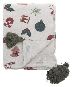 Bela odeja z božičnim motivom iz recikliranega bombaža 130x160 cm Yule – Bloomingville