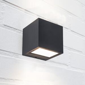 LUTEC Zunanja LED-stenna svetilka GEMINI, temno siva, 9 x cm, IP54, svetloba, Siva, Aluminij, Sodobni, Stenska vtičnica zgoraj / spodaj