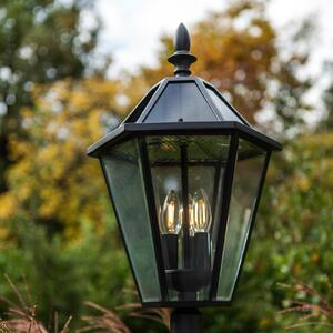 LUTEC LED-sončna zunanja svetilka LONDON, črna, višina 227 cm, IP44, Črna, Aluminij, Antični