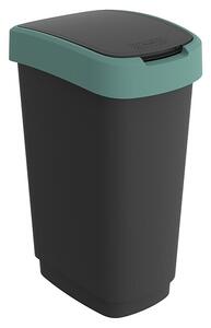 Rotho Koš z nihajnim pokrovom Twist (50 l, Plastika, Zelena)