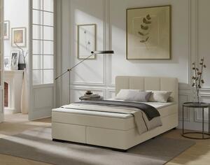 POSTELJA BOXSPRING 120 cm x 200 cm , les, tekstil, karton bež