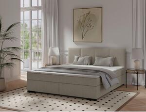 POSTELJA BOXSPRING 160 cm x 200 cm , les, tekstil, karton bež