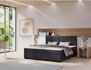 POSTELJA BOXSPRING 160 cm x 200 cm , karton, les, tekstil antracit