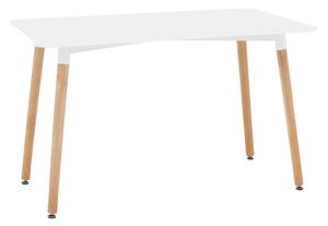 KONDELA Jedilna miza, bela/bukev, 120x80 cm, DIDIER 5 NEW