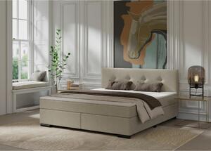 POSTELJA BOXSPRING 160 cm x 200 cm , les, tekstil, karton bež
