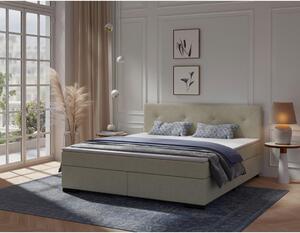 POSTELJA BOXSPRING 180 cm x 200 cm , les, tekstil, karton bež