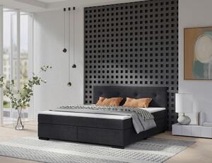 POSTELJA BOXSPRING 180 cm x 200 cm , les, tekstil, karton antracit