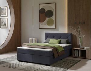POSTELJA BOXSPRING 140 cm x 200 cm , les, tekstil, karton antracit