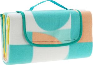 Odeja za piknik Retro kocka 130 x 150 cm, modra