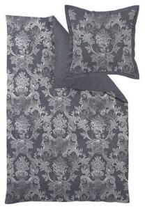 POSTELJNINA LOUIS XIV. 140/200 cm damast siva, črna, bela