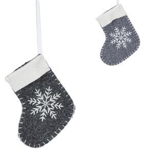 Viseča božična nogavica SNOW SOCK 12 cm - različne barve Barva: Temno siva