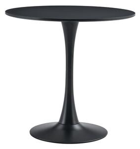 KONDELA Jedilna miza, črna, premer 80 cm, REVENTON NEW