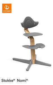 STOLČEK ZA HRANJENJE NOMI CHAIR OAK 52/83,50/59 cm siva, barve hrasta