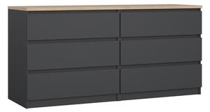 Temno siva komoda 154x76x50 cm Naia – Tvilum