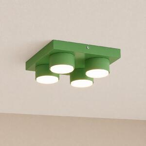 TK Lighting Stropna svetilka Brix, zelena, dolžina 23 cm, 4-žarnica, GX53, zatemnjen, Zelena, Dnevna soba / jedilnica, Kovina, Sodobni