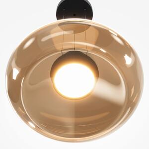 Maytoni LED-visoka svetilka Bassa, olivno zelena, Ø 45 cm, steklo, z možnostjo, zatemnjen, Zelena, Dnevna soba / jedilnica, Steklo, Sodobni