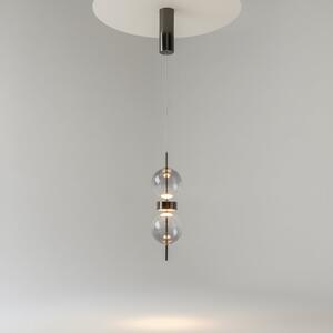 Maytoni LED-visoka svetilka DOUBLE MOON, dimno siva, Ø 12 cm, steklo, Siva, Dnevna soba / jedilnica, Steklo, Sodobni, Globus
