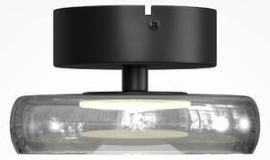 Maytoni LED-stropna svetilka FLOAT, siva/črna, premer 20 cm, steklo/kovina, zatemnjen, Siva, Dnevna soba / jedilnica, Steklo, Sodobni