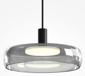Maytoni LED-visoka svetilka FLOAT, siva/črna, premer 20 cm, steklo/kovina, zatemnjen, Siva, Dnevna soba / jedilnica, Steklo, Sodobni