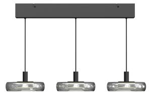 Maytoni LED-visoka svetilka FLOAT, siva/črna, 3-žarilna, 68 cm, steklo/kovina, zatemnjen, Siva, Dnevna soba / jedilnica, Steklo, Sodobni
