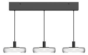 Maytoni LED-visoka svetilka FLOAT, prosojna/črna, 3-žarilna, 68 cm, steklo/kovina, zatemnjen, Prozorna, Dnevna soba / jedilnica, Steklo, Sodobni