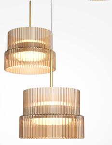 Maytoni LED-visoka svetilka SCALA, rjava/bronasta, Ø 40 cm, 3-kraka, steklo z, zatemnjen, Rjava / rjasta, Dnevna soba / jedilnica, Steklo, Sodobni
