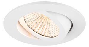 SLV LED-stropni vgradni reflektor New Tria, okrogel, bel, 2.700 K, 60°, zatemnjen, Bela, Hodnik, Aluminij, Vgradne svetilke okrogle