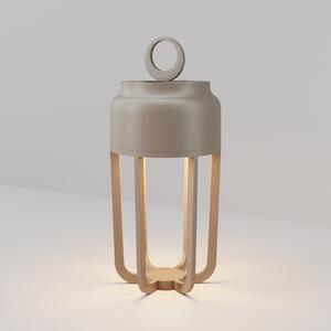 Maytoni LED namizna svetilka na baterije Vetra, bež, višina 22 cm, kovinska, IP54, z, zatemnjen, Bež, Dnevna soba / jedilnica, Kovina, Sodobni