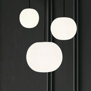 Casablanca viseča svetilka Acai, bela/črna, 16 cm/21 cm/26 cm, zatemnjen, Bela, Dnevna soba / jedilnica, Steklo