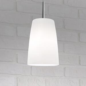 Casablanca obesna svetilka Mesa, bela, steklo, Ø 14 cm, E27, zatemnjen, Bela, Dnevna soba / jedilnica, Steklo