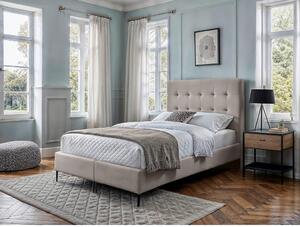 POSTELJA BOXSPRING x , tekstil, leseni material krem barve