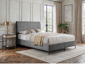 POSTELJA BOXSPRING x , tekstil, leseni material siva