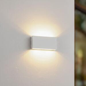 Lindby Lucande LED-stenna svetilka za zunanjo uporabo Jarte, 20 cm, bela, IP65, Bela, Plastika, Sodobni
