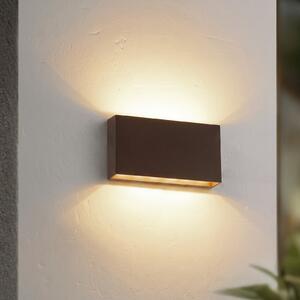 Lindby Lucande LED zunanja stenska svetilka Jarte, 20 cm, rjava, IP65, Rjava / rjasta, Plastika, Sodobni