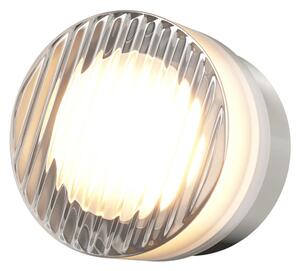 Maytoni LED-stenna svetilka OLO, platinasta/prosojna tekstura, Ø 13 cm, CCT, Kovinska, Dnevna soba / jedilnica, Steklo, Sodobni