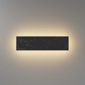 Maytoni LED-stenna svetilka BASIC TEXTURE, črna, širina 30 cm, marmor, CCT, Črna, Dnevna soba / jedilnica, Marmor, Sodobni
