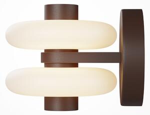 Maytoni LED-stenna svetilka Nuvem, rjava, opalno steklo, višina 15 cm, z možnostjo, zatemnjen, Rjava / rjasta, Dnevna soba / jedilnica, Steklo, Sodobni